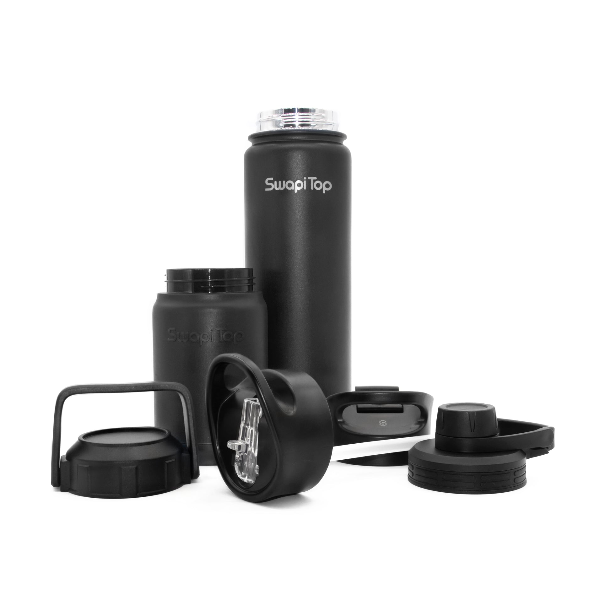 Black 2 Liter Flip-Top Water Bottle – kapsulations